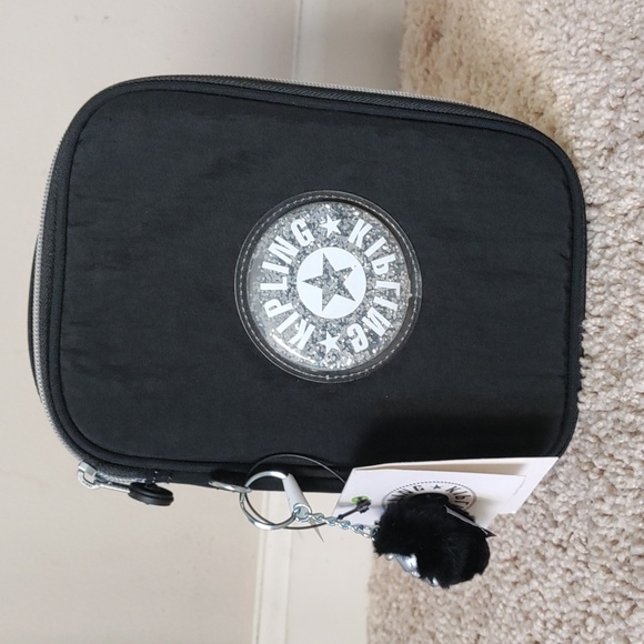 Kipling Office Kipling 0 Pens Pencil Case Accessory Nylon Black Silver Glitter Poshmark